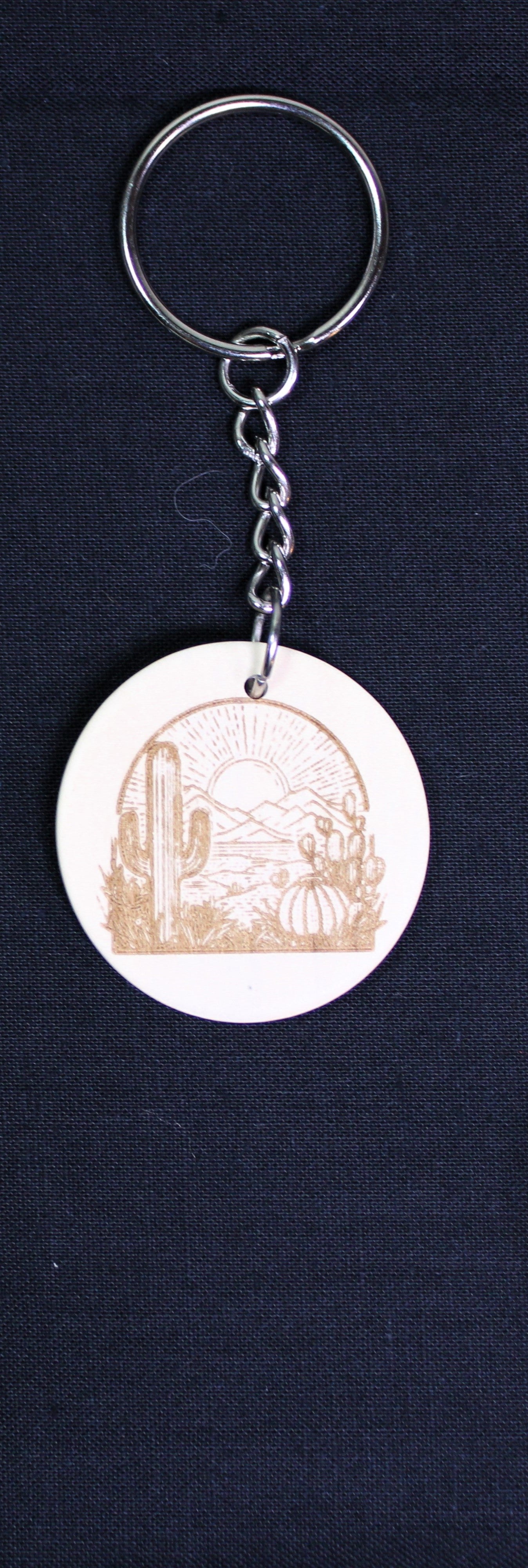 Arizona Laser Engraved Round Wood Keychains