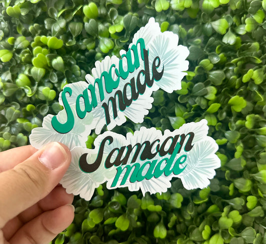 Samoan Made Green and Black Options Available Sticker