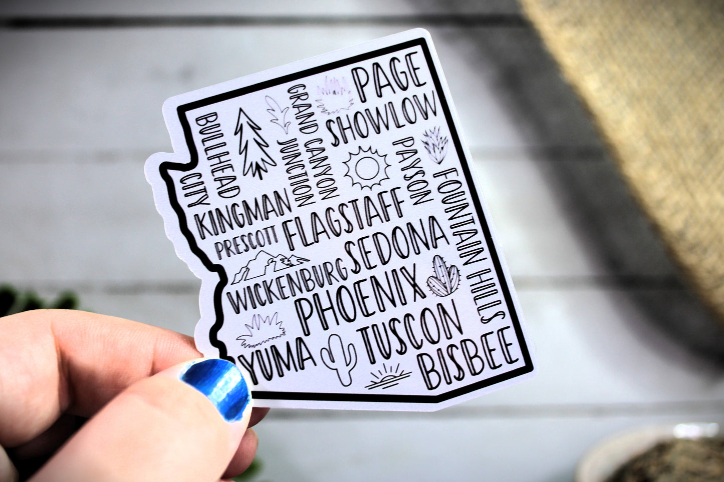 Arizona State Popular Cities- Decal/ Sticker perfect for laptops, water bottles and more!