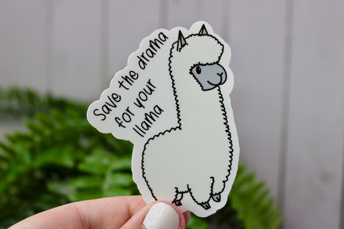 Save the drama for your llama. Funny animal sticker. Drama Llama. Llama Love. Llama. Floof llama.