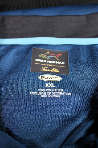 Greg Norman for Tasso Elba Play Dry XXL Polo Blue with Diamond Pattern