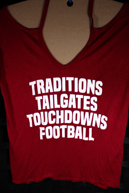 Football T-Shirt For Women "Traditions, Tailgates, Touchdowns, Football"