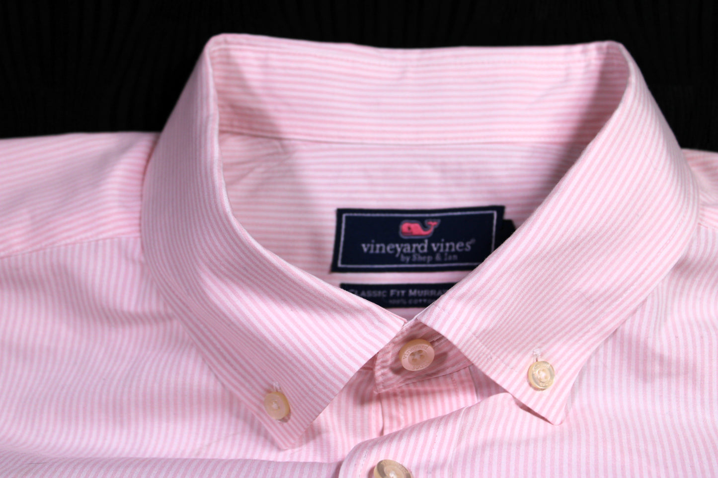 Vineyard Vines Pink Striped Polo Classic Fit Murray Shirt XL Long Sleeve