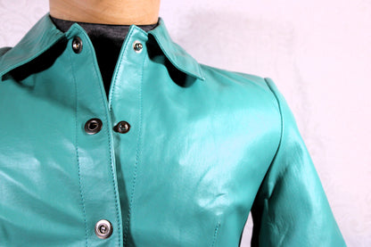 Bernardo Size Medium Vintage and 100% Leather Jacket Teal