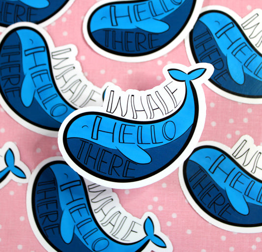 Whale Hello There - Showcase your love of whales with this witty decorative sticker!