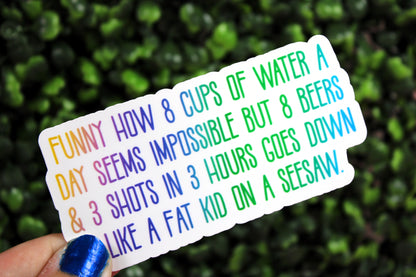 8 cups of water? Impossible. Now vodka, beer, alcohol in general? - easy.