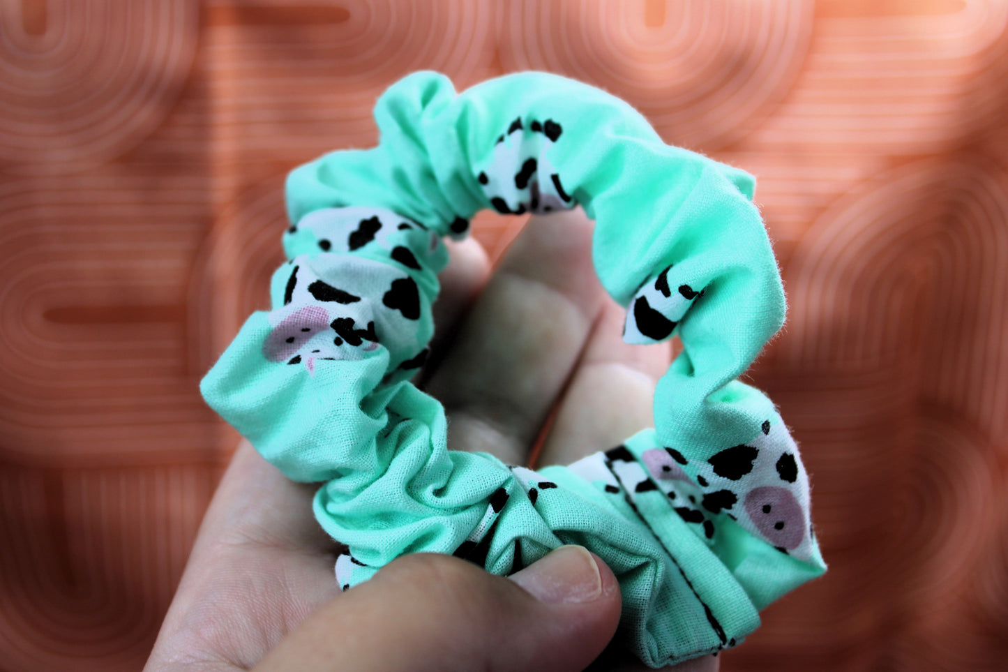 Scrunchie Cows Teal