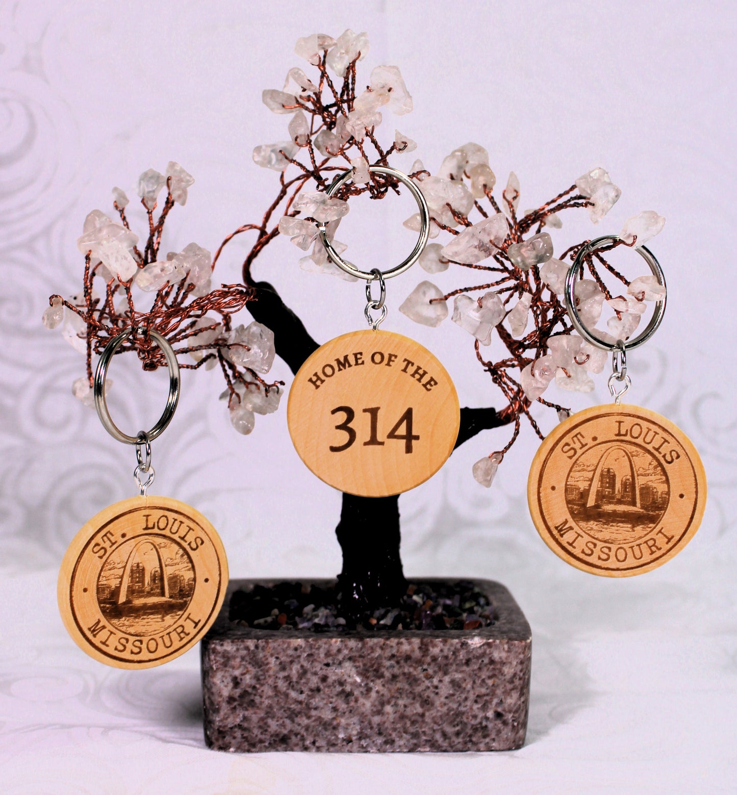 Handcrafted St. Louis - 314 Area Code & Landmark Keychains – Unique Home Decor and Personalized Gift