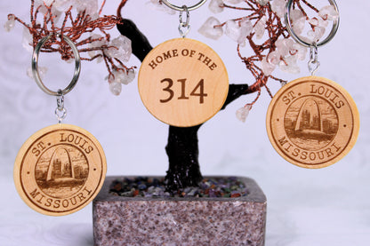 Handcrafted St. Louis - 314 Area Code & Landmark Keychains – Unique Home Decor and Personalized Gift