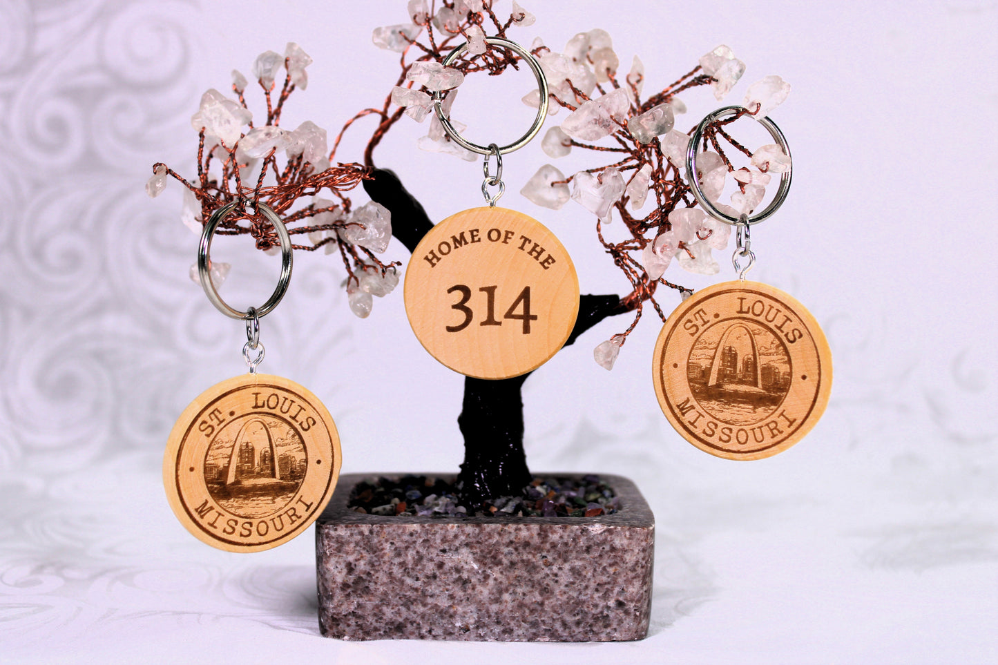 Handcrafted St. Louis - 314 Area Code & Landmark Keychains – Unique Home Decor and Personalized Gift