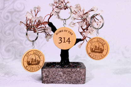 Handcrafted St. Louis - 314 Area Code & Landmark Keychains – Unique Home Decor and Personalized Gift