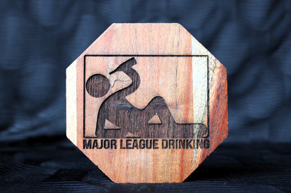 Major League Drinking Coaster Made with Premium Wood