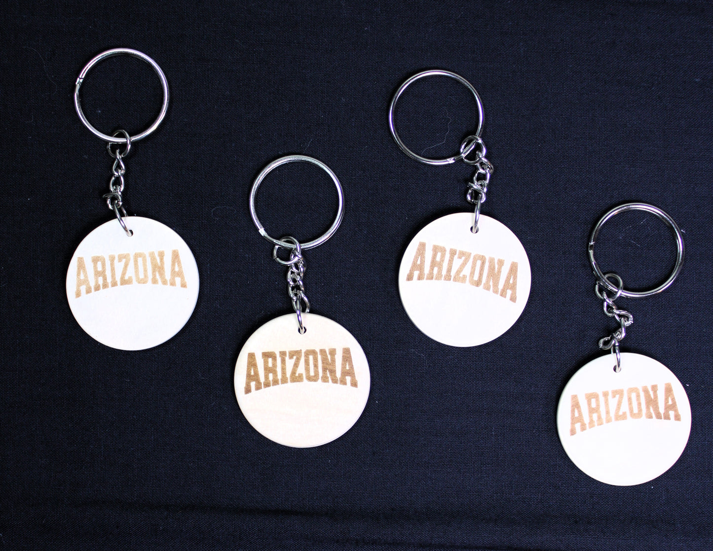 Arizona Laser Engraved Round Wood Keychains