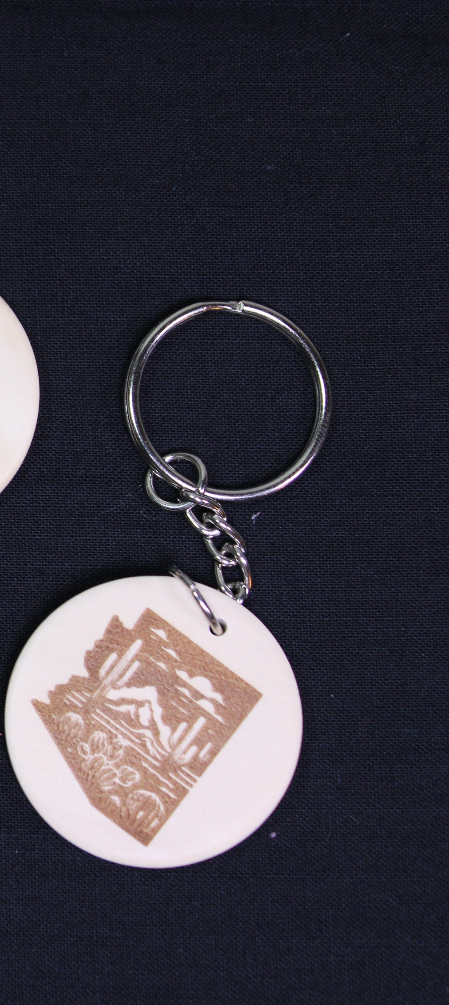 Arizona 1912 Laser Engraved Round Wood Keychains