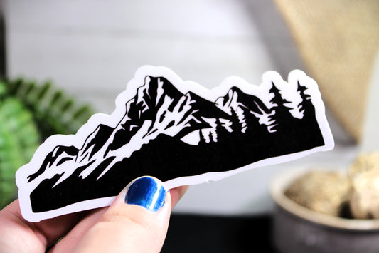 Mountain Outline for nature lovers- Decal/ Sticker perfect for laptops, water bottles and more!