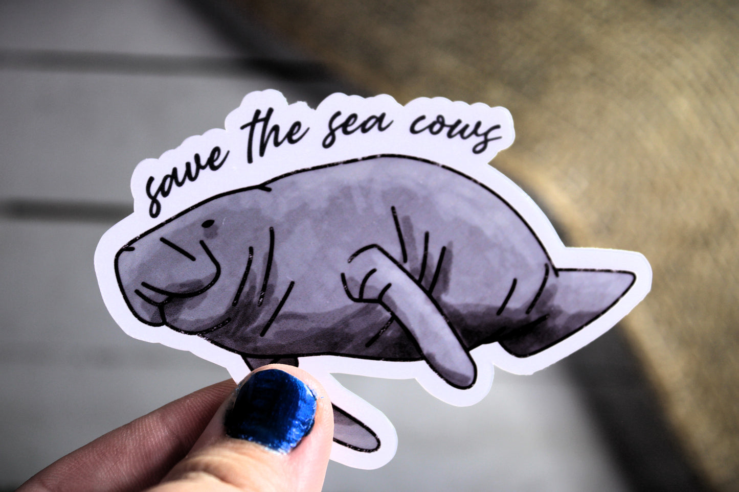 Save the Sea Cows- Custom Sticker Perfect for Water Bottles, Laptops, and More!