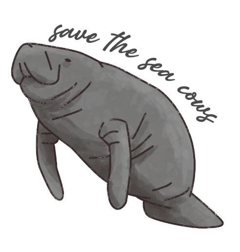 Save the Sea Cows- Custom Sticker Perfect for Water Bottles, Laptops, and More!